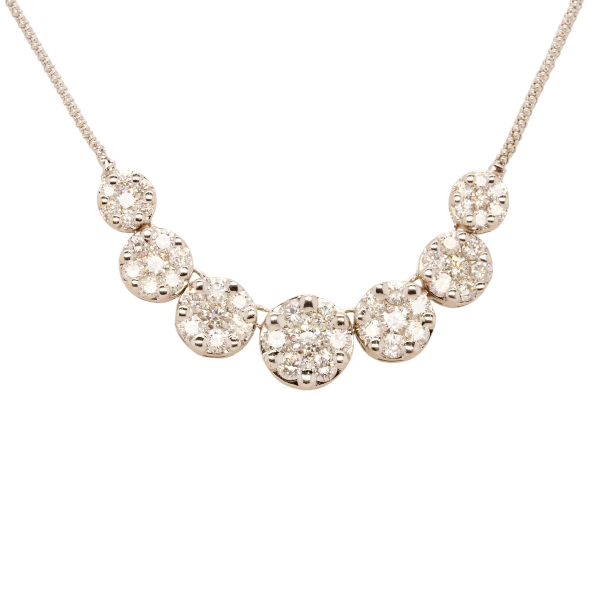 14K White Gold Diamond Collar Necklace