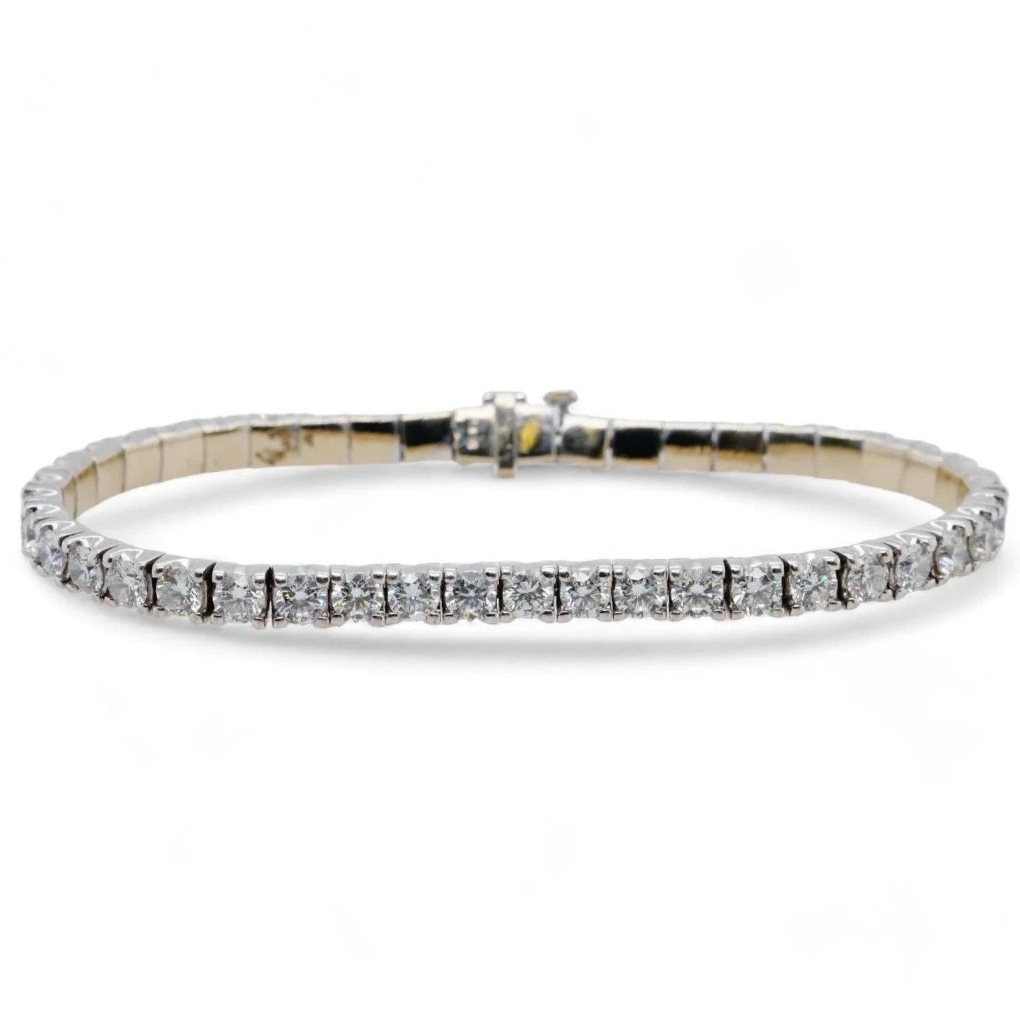 14K White Gold Diamond Link Bracelet