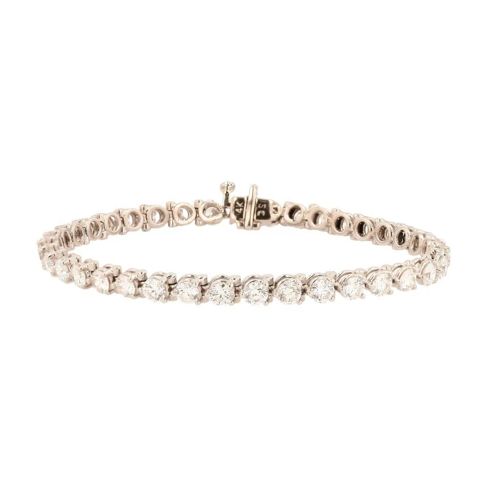14K White Gold Diamond Link Bracelet