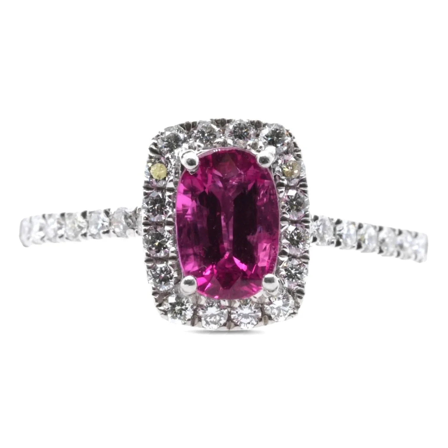 Platinum Diamond and Ruby Cocktail Ring