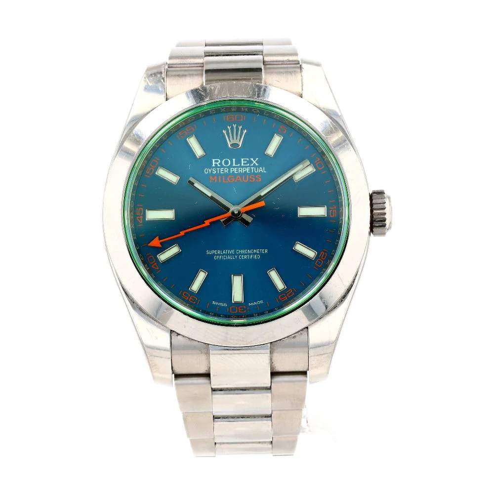 Men's Oyster Perpetual Milgauss Green Sapphire Crystal
